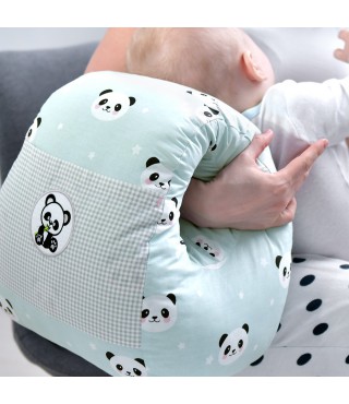 Подушка для годування Mini ТМ PAPAELLA 30х28х30 см панда м'ята