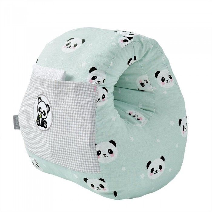 Подушка для годування Mini ТМ PAPAELLA 30х28х30 см панда м'ята Подушка для годування Mini ТМ PAPAELLA 30х28х30 см панда м'ята