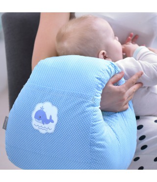 Подушка для годування Mini ТМ PAPAELLA 30х28х30 см горошок блакитний