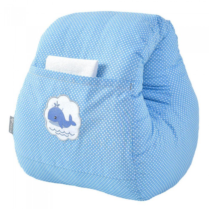 Подушка для годування Mini ТМ PAPAELLA 30х28х30 см горошок блакитний Подушка для годування Mini ТМ PAPAELLA 30х28х30 см горошок блакитний