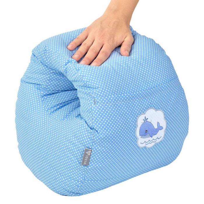 Подушка для годування Mini ТМ PAPAELLA 30х28х30 см горошок блакитний Подушка для годування Mini ТМ PAPAELLA 30х28х30 см горошок блакитний