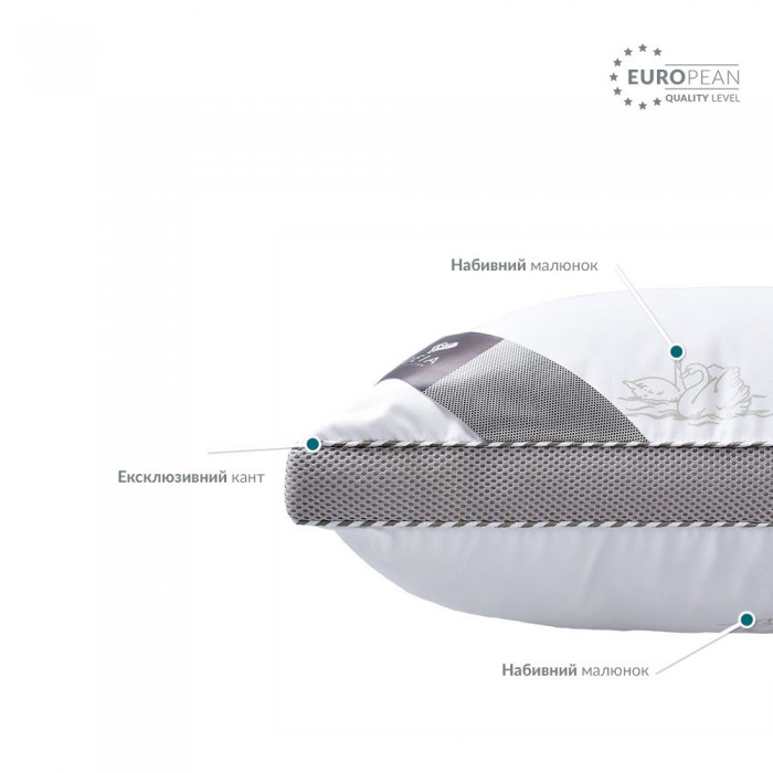 Подушка Classica Soft 3D трикамерна ТМ IDEIA 50х70 см лебеді Подушка Classica Soft 3D трикамерна ТМ IDEIA 50х70 см лебеді