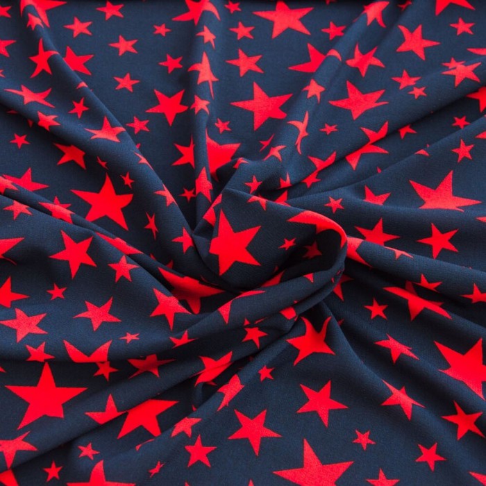 Тканина плательна Super Soft зірка т/синя 