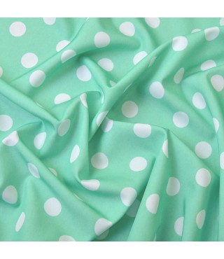 Тканина плательна Super soft Горохи бірюза