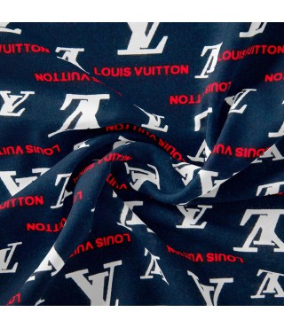 Тканина плательна штапель Бренди Louis Vuitton т/синя
