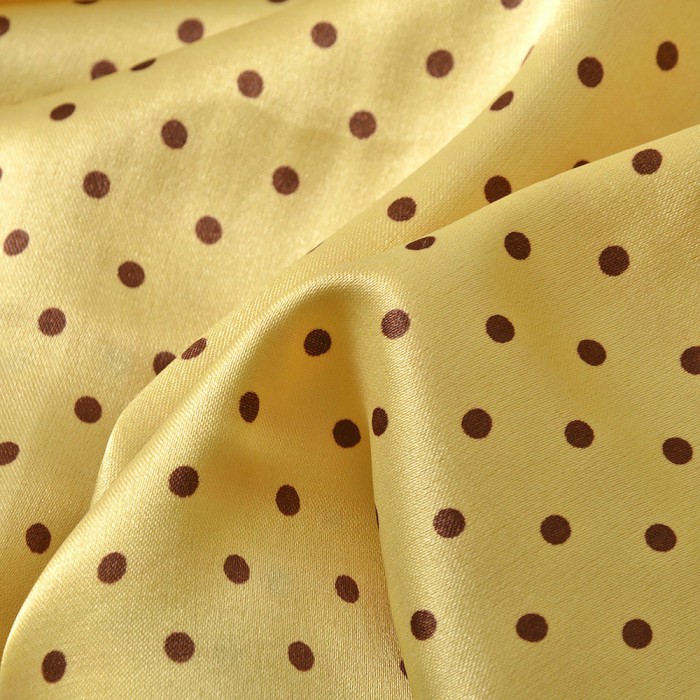 Тканина атлас Горохи асорти дрібні крем 