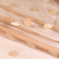 Тканина сітка стрейч Горох із флоком беж