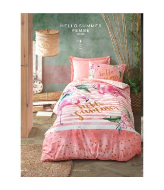Комплект білизни полуторний Cotton box Hello Summer Pembe